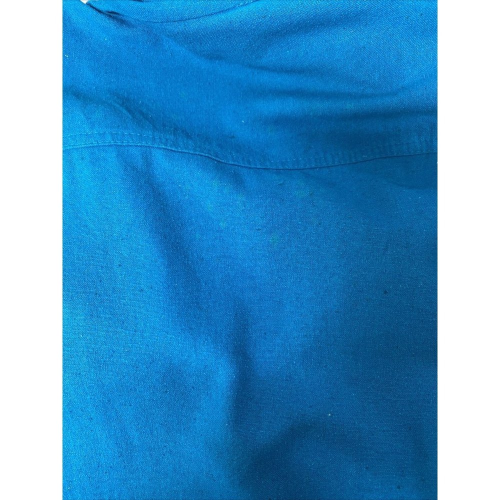 VTG Naturelle George Georgiou Teal Raw Silk Jumpsuit Chest Pockets One Piece S - Picture 12 of 15